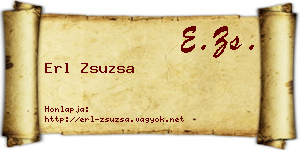 Erl Zsuzsa névjegykártya